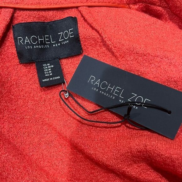 NEW Rachel Zoe Wool Blend Orange Blazer Jacket Coat Women’s Medium - Picture 2 of 5